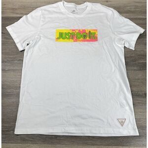 NIKE JUST DO IT JDI BEACH PARTY WHITE T-SHIRT‎ FB9790, Large $35